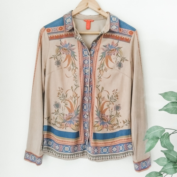Chelsea & Violet Tops - CHELSEA & VIOLET Suede Feel Button Down Shirt